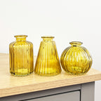3 Piece Glass Bud Vase Set - Yellow Mix #2