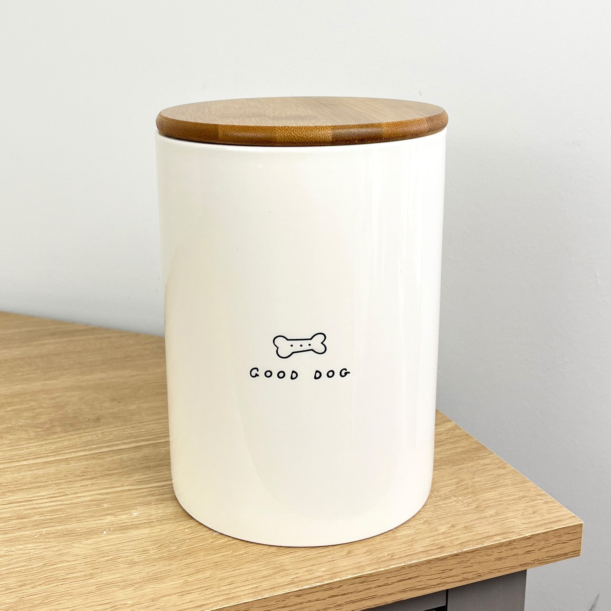 1.7 Litre ‘Good Dog’ White Ceramic Dog Treat Storage Jar