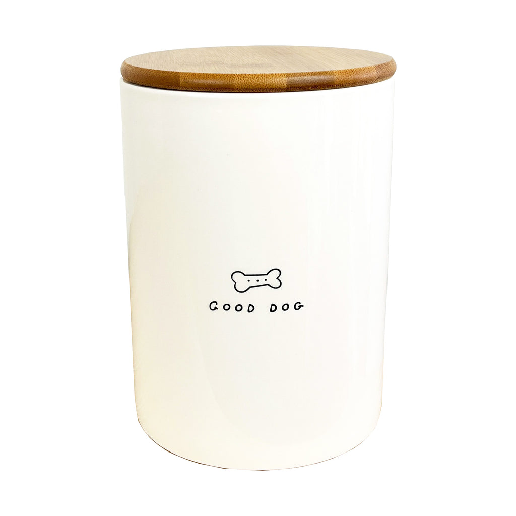 1.7 Litre ‘Good Dog’ White Ceramic Dog Treat Storage Jar