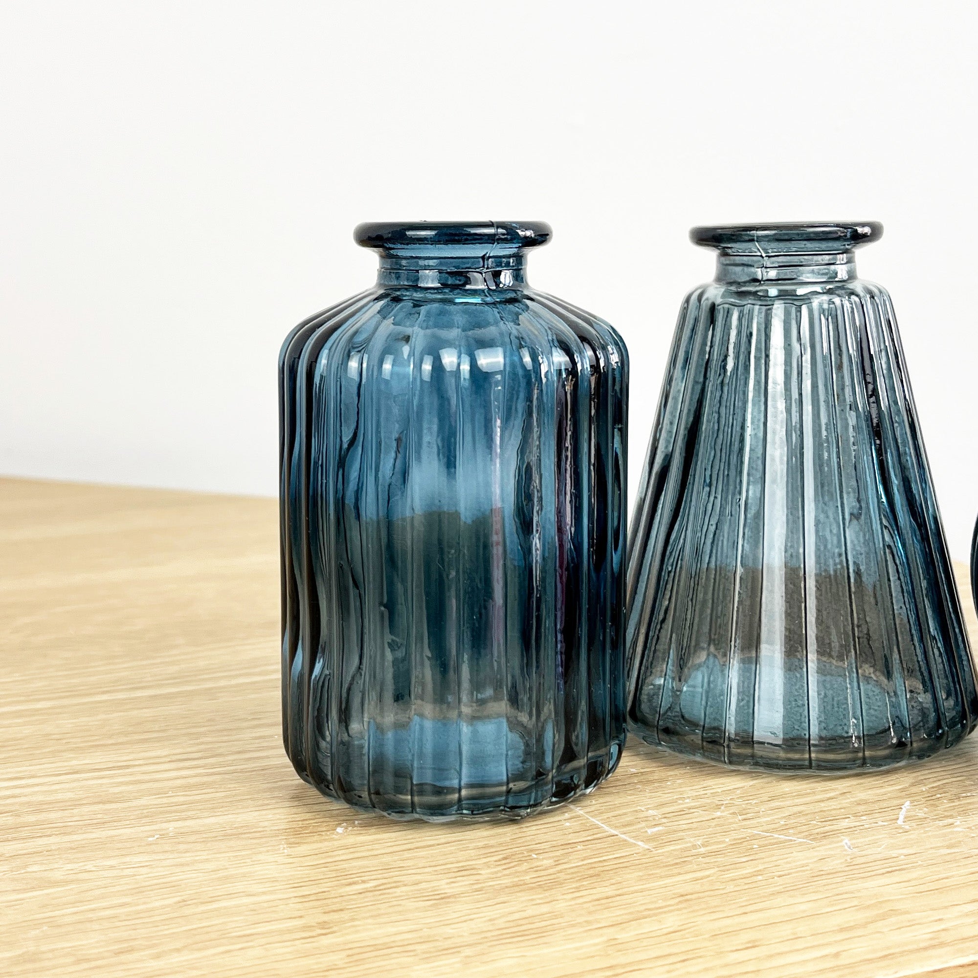 3 Piece Glass Bud Vase Set - Blue Mix #3