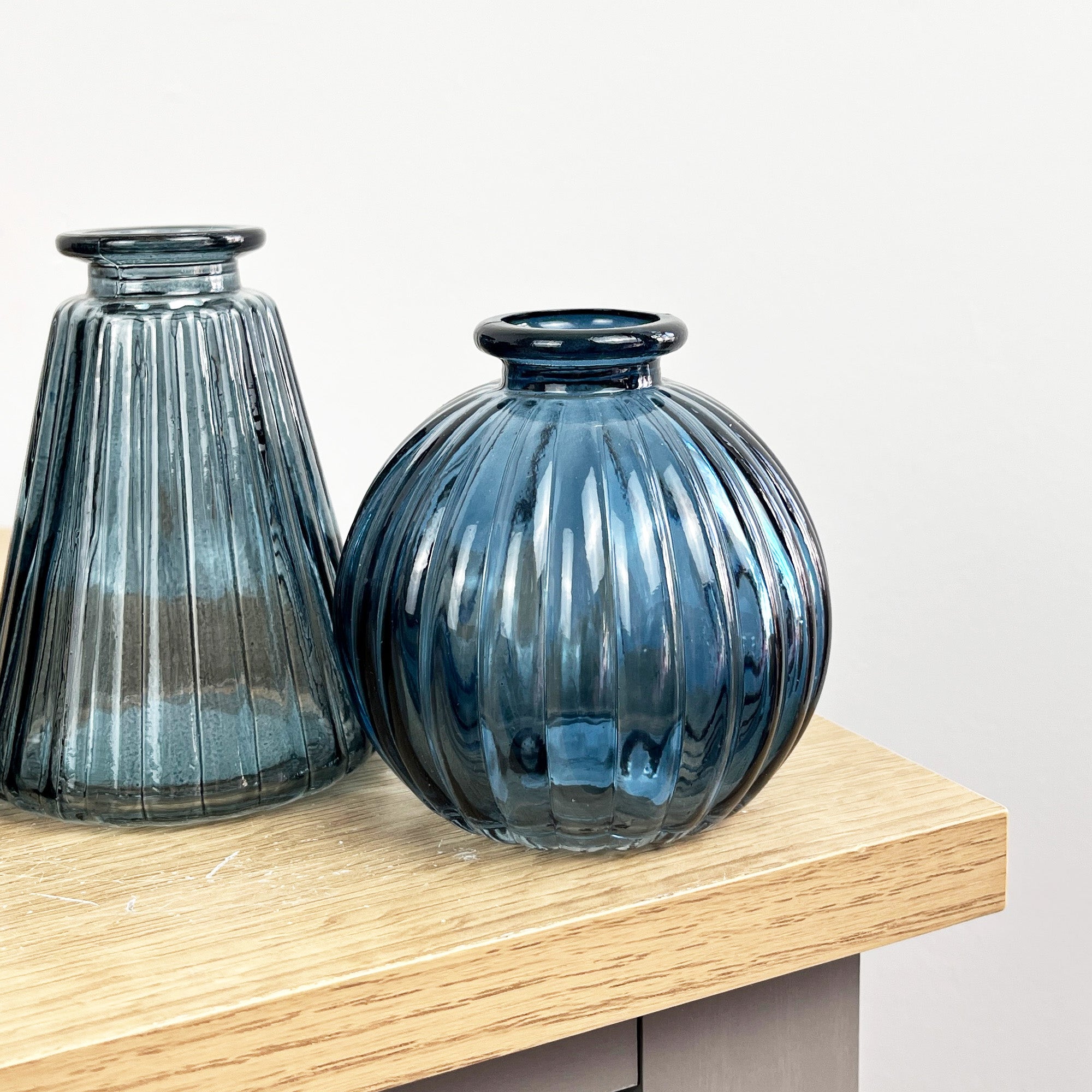 3 Piece Glass Bud Vase Set - Blue Mix #3