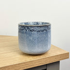 4 x 300ml Reactive Glaze Stoneware Mugs – Blue / Cream