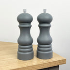 17.5cm Tall Salt and Pepper Grinder Mills - Grey