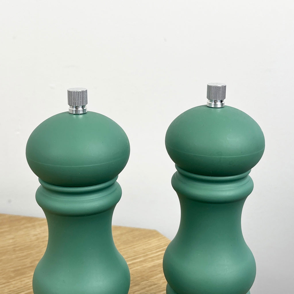 17.5cm Tall Salt and Pepper Grinder Mills - Green