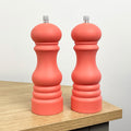 17.5cm Tall Salt and Pepper Grinder Mills - Peach