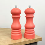 17.5cm Tall Salt and Pepper Grinder Mills - Peach
