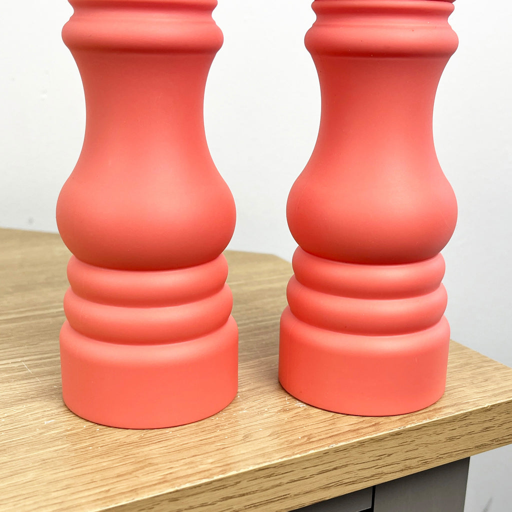 17.5cm Tall Salt and Pepper Grinder Mills - Peach