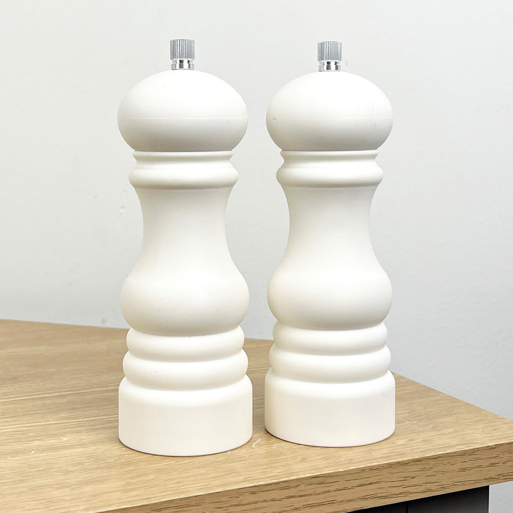 17.5cm Tall Salt and Pepper Grinder Mills - White