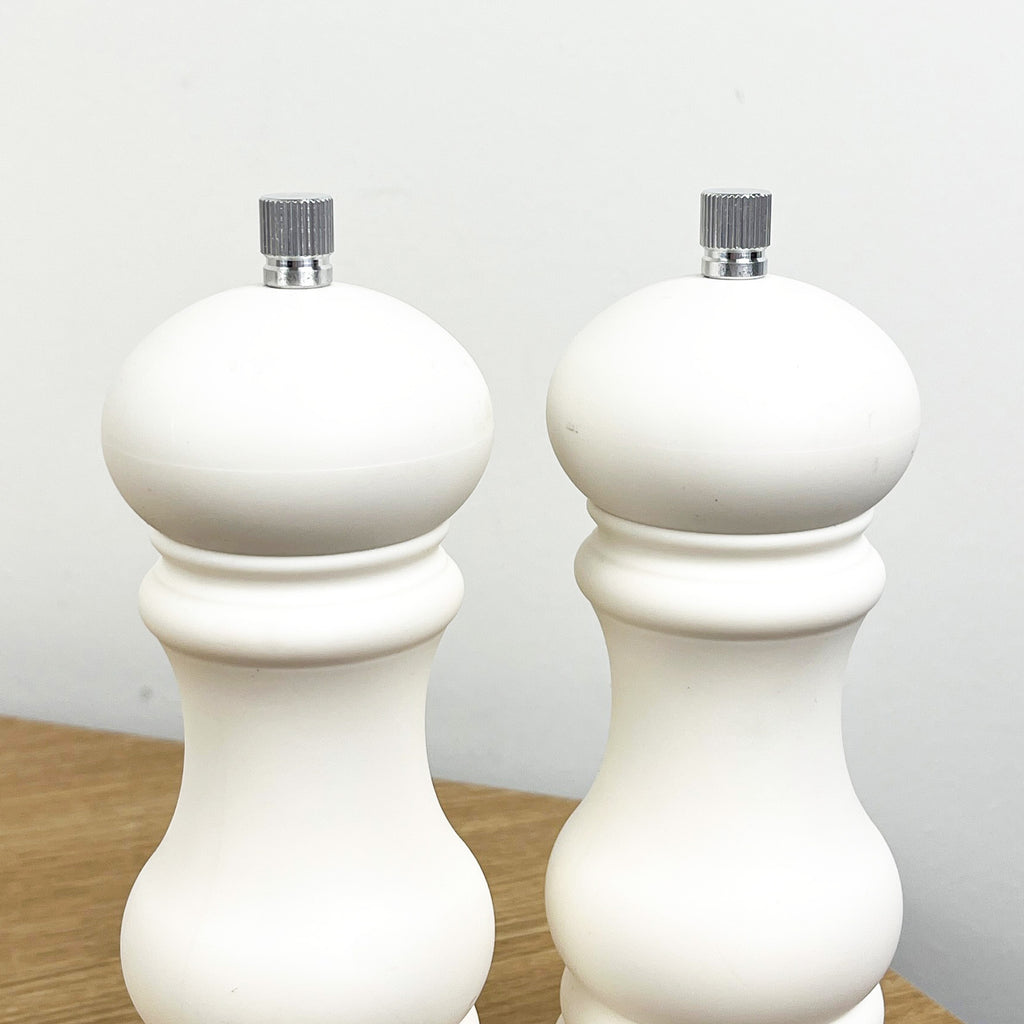 17.5cm Tall Salt and Pepper Grinder Mills - White
