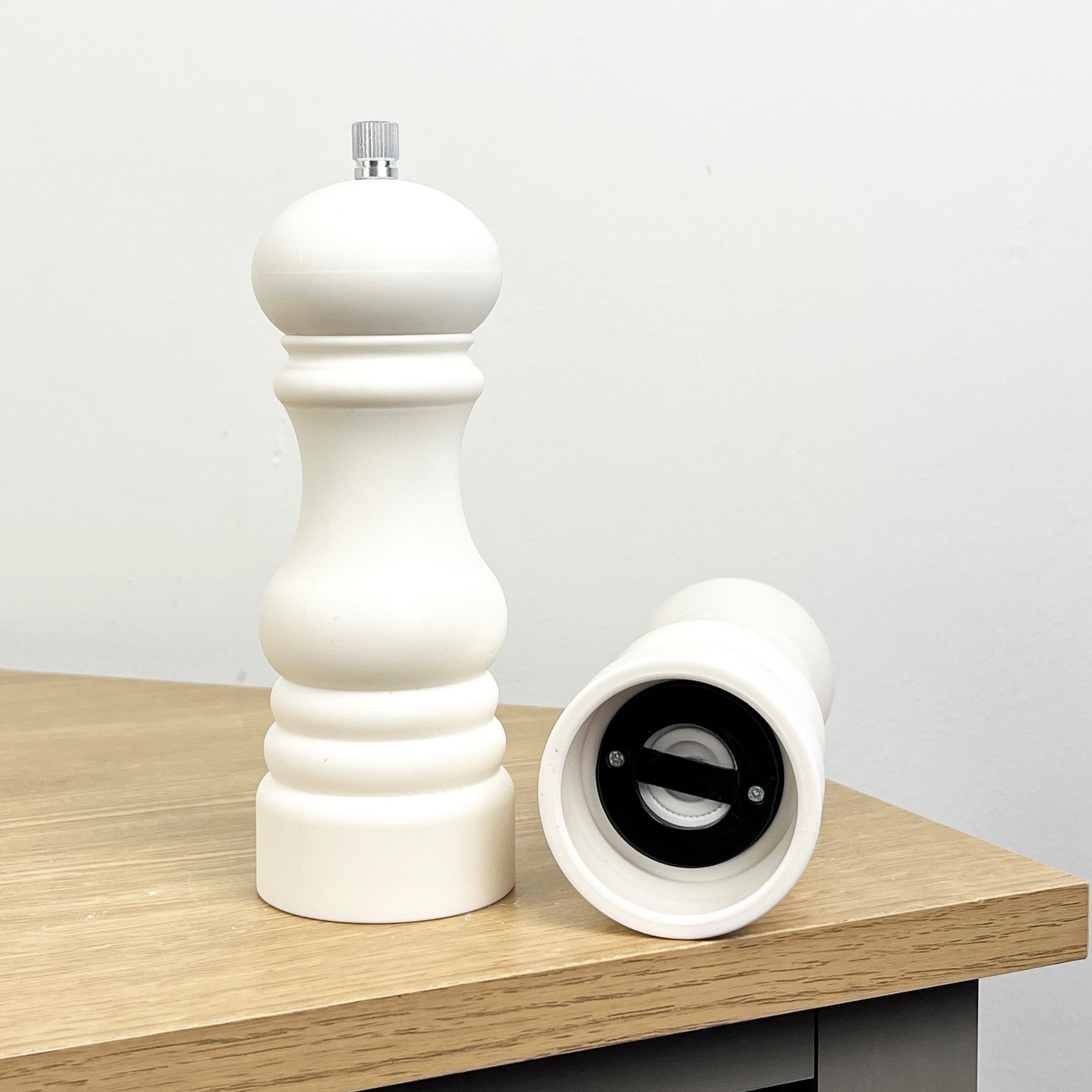 17.5cm Tall Salt and Pepper Grinder Mills - White