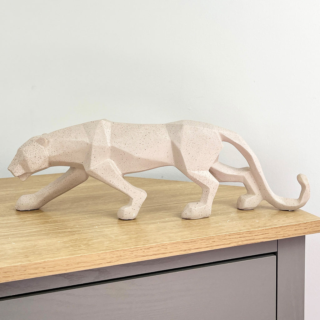 42.5cm Speckled Geometric Leopard Ornament - Resin