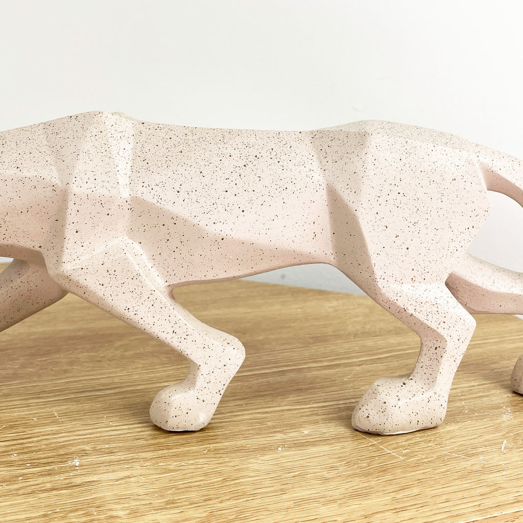 42.5cm Speckled Geometric Leopard Ornament - Resin