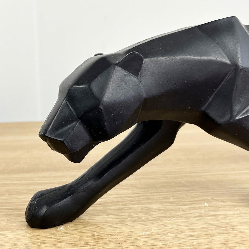 42.5cm Black Geometric Leopard Ornament - Resin