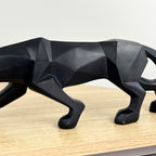 42.5cm Black Geometric Leopard Ornament - Resin
