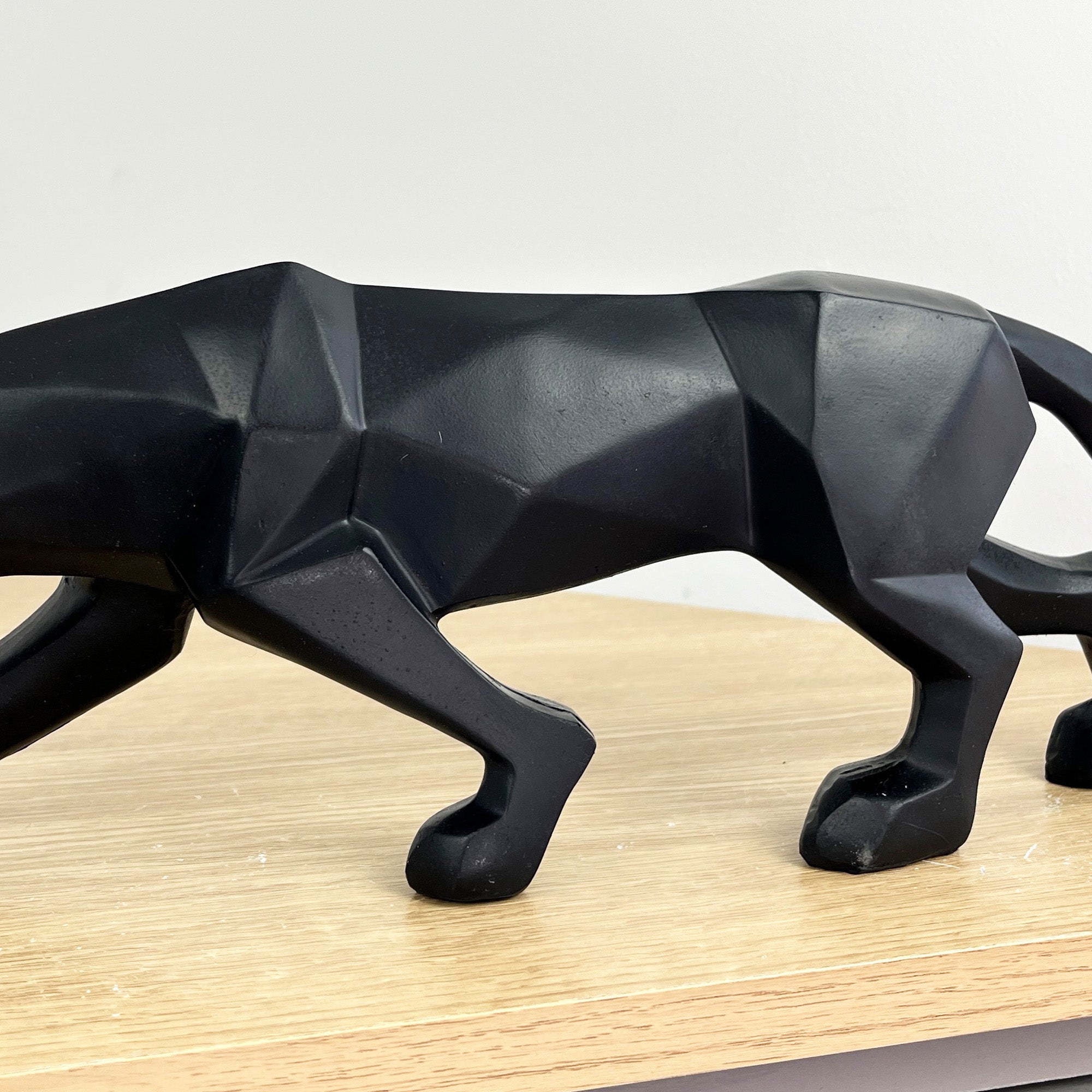 42.5cm Black Geometric Leopard Ornament - Resin