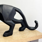 42.5cm Black Geometric Leopard Ornament - Resin