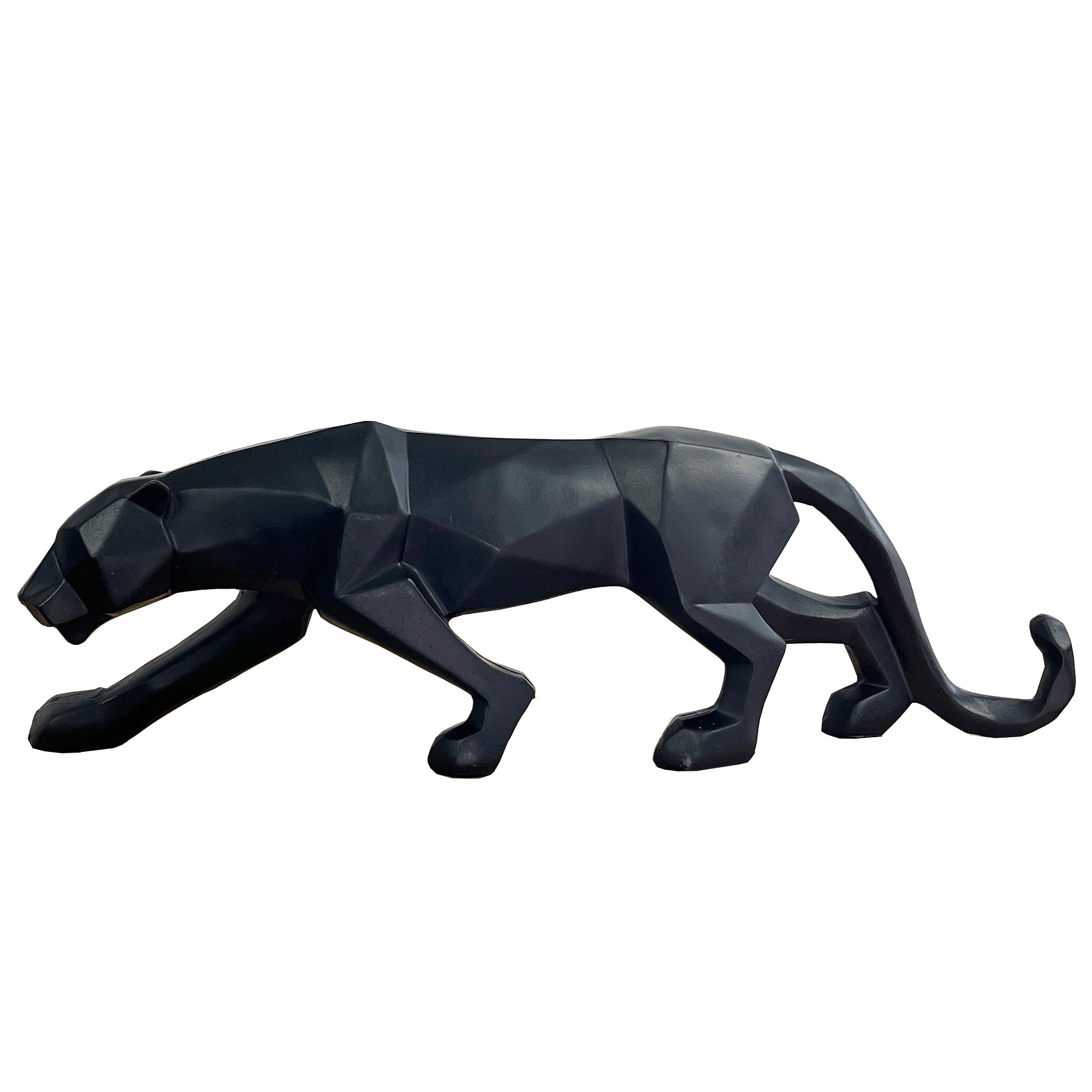 42.5cm Black Geometric Leopard Ornament - Resin