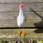 36.5cm Tall Metal Sporty Duck Garden Ornament - Tennis