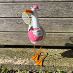 36.5cm Tall Metal Sporty Duck Garden Ornament - Tennis