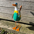 36cm Tall Metal Sporty Duck Garden Ornament - Baseball