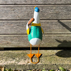 36cm Tall Metal Sporty Duck Garden Ornament - Baseball