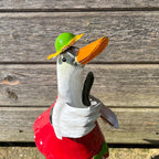37.5cm Tall Metal Sporty Duck Garden Ornament - Golfer