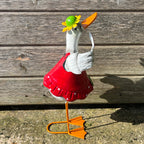 37.5cm Tall Metal Sporty Duck Garden Ornament - Golfer