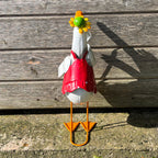 37.5cm Tall Metal Sporty Duck Garden Ornament - Golfer
