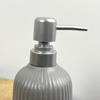 Matt Grey Ceramic Lotion Dispenser & Toothbrush Holder Set