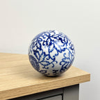Set of 3 10cm Ornamental Decorative Balls for Bowls – White & Blue