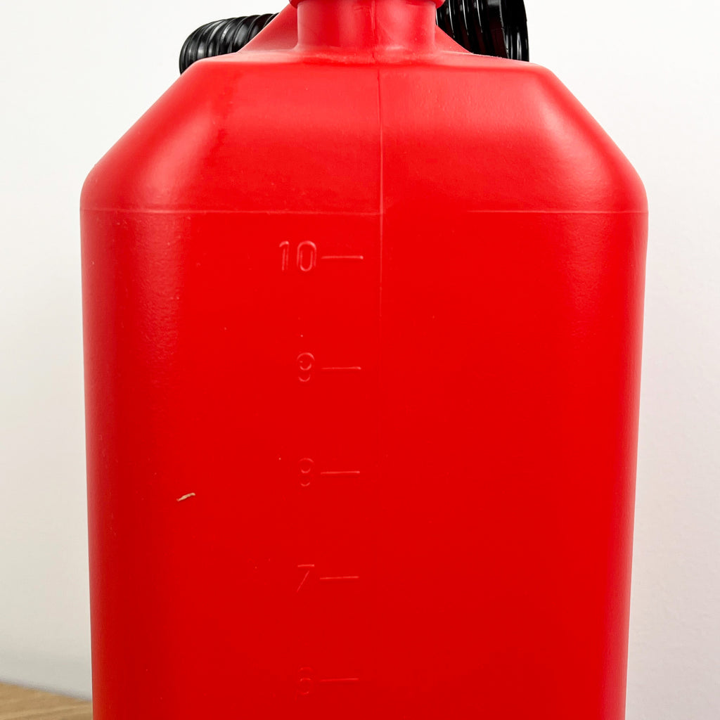 10 Litre Red Plastic Jerry Can with Flexible Spout