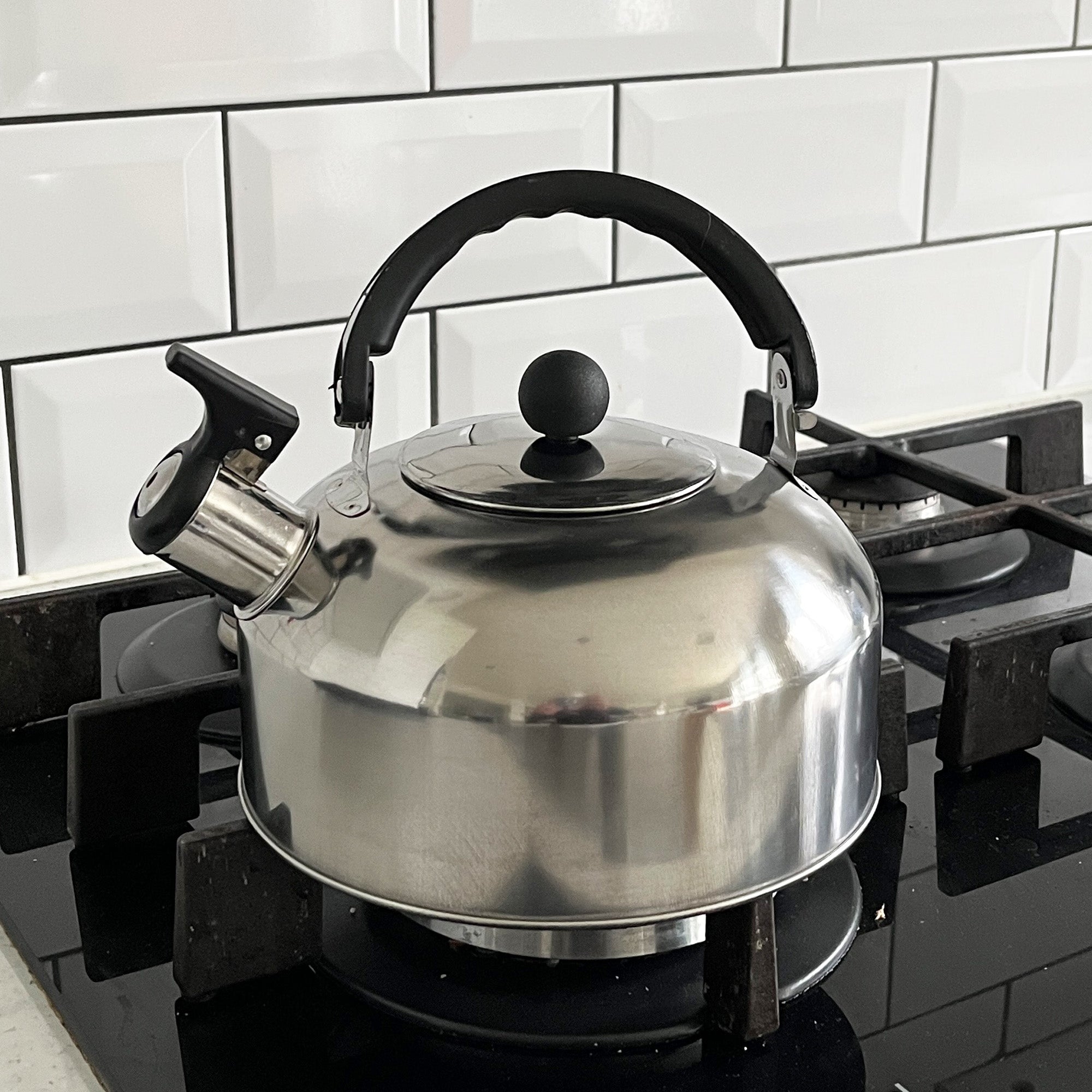 Small 2 Litre Whistling Kettle for Gas Hobs - Stainless Steel