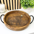 30cm Round Decorative Highland Cow Tray with Handles