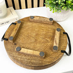 30cm Round Decorative Highland Cow Tray with Handles
