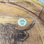 30cm Round Decorative Highland Cow Tray with Handles