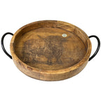 30cm Round Decorative Highland Cow Tray with Handles