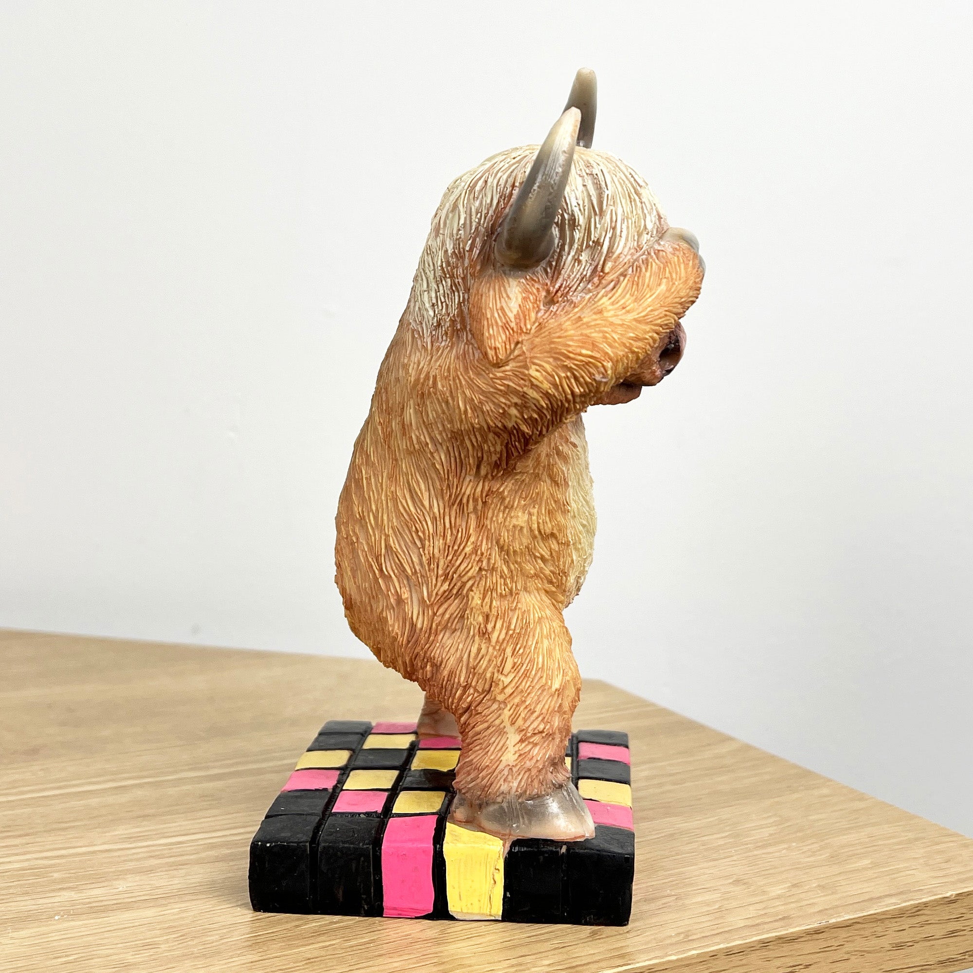 18.5cm Disco Dancing Highland Cow Ornament - Resin