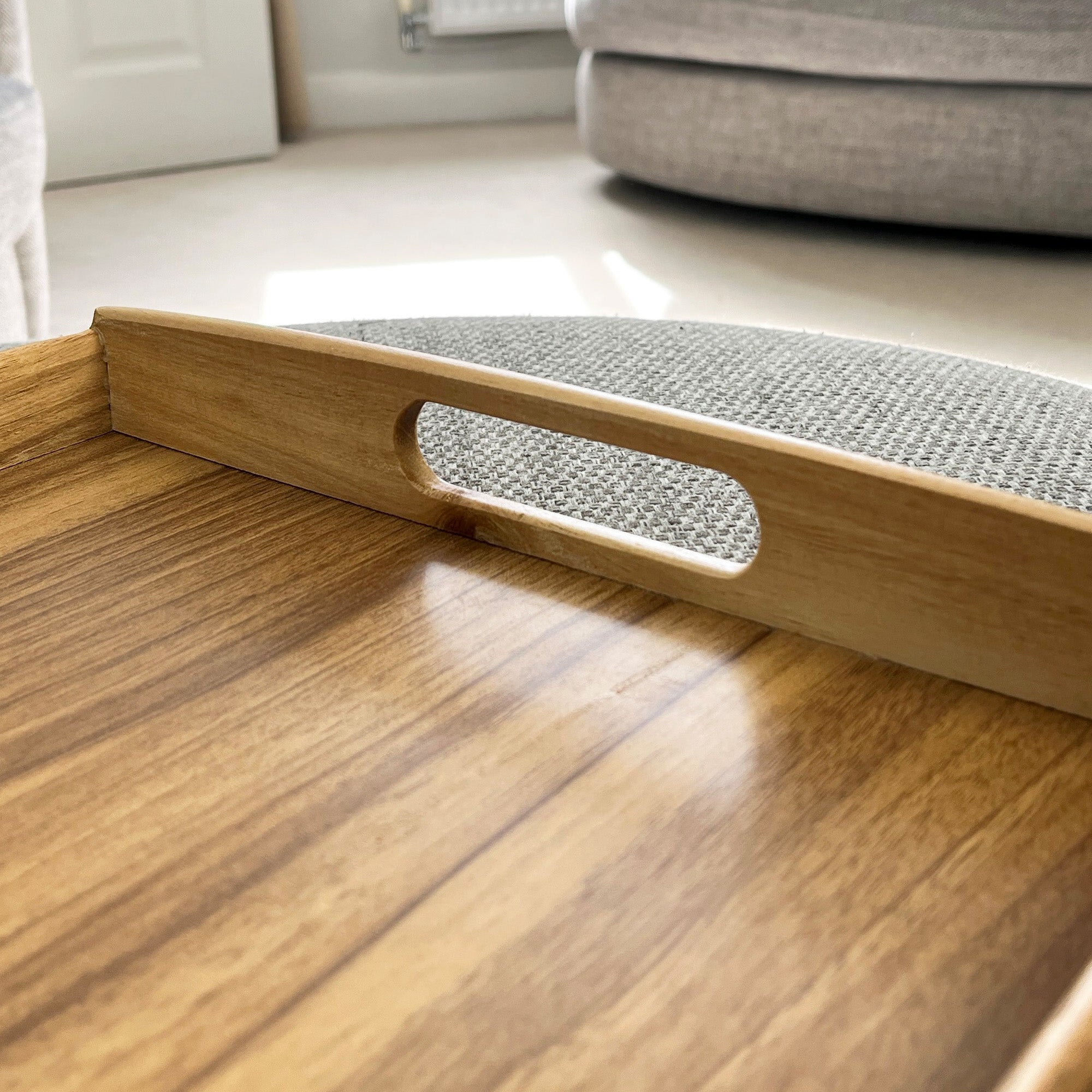 40cm Acacia Wood Rectangular Tray with Handles