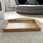40cm Acacia Wood Rectangular Tray with Handles