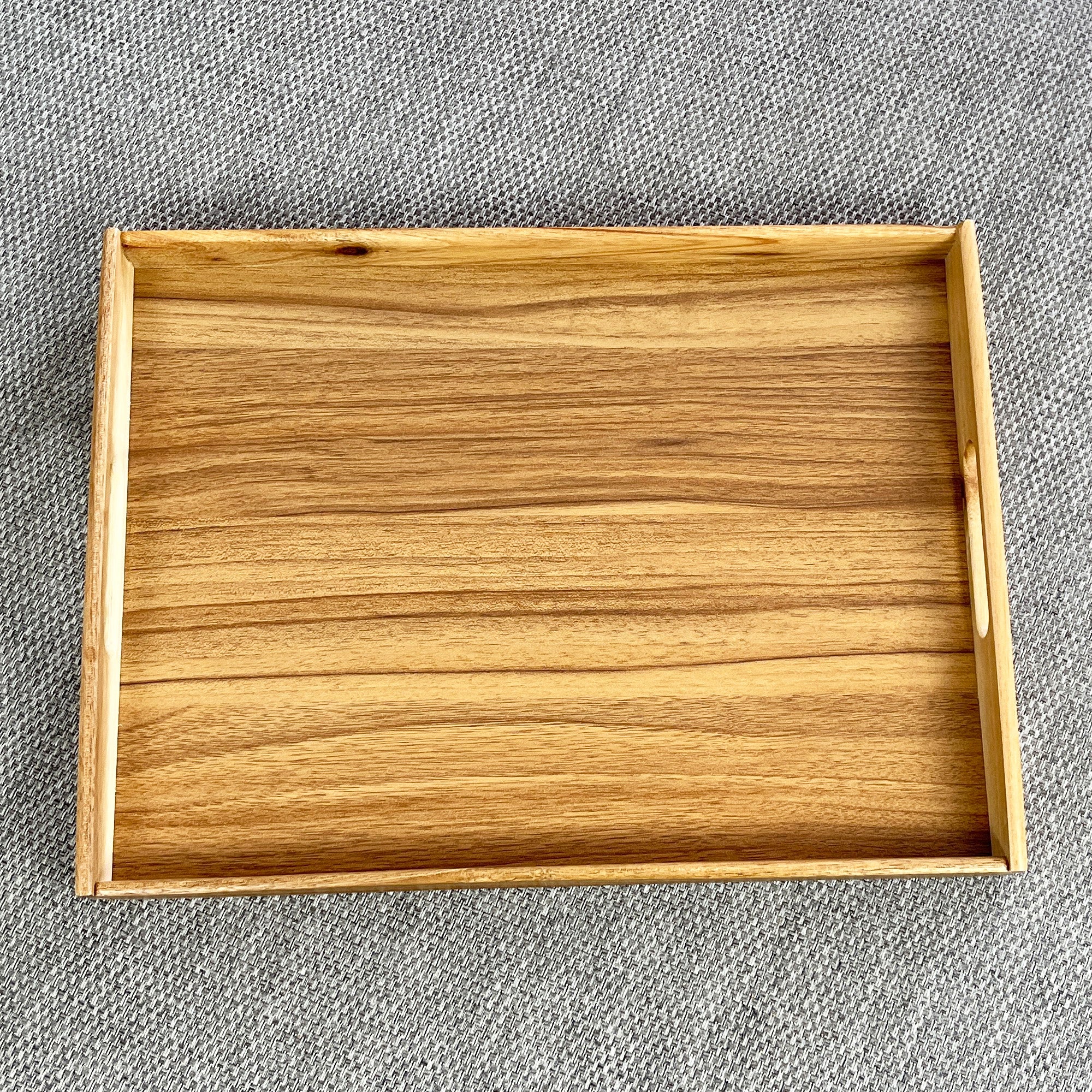 40cm Acacia Wood Rectangular Tray with Handles