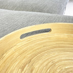 35cm Round Spun Bamboo Decorative Tray with Handles