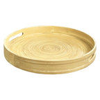 35cm Round Spun Bamboo Decorative Tray with Handles