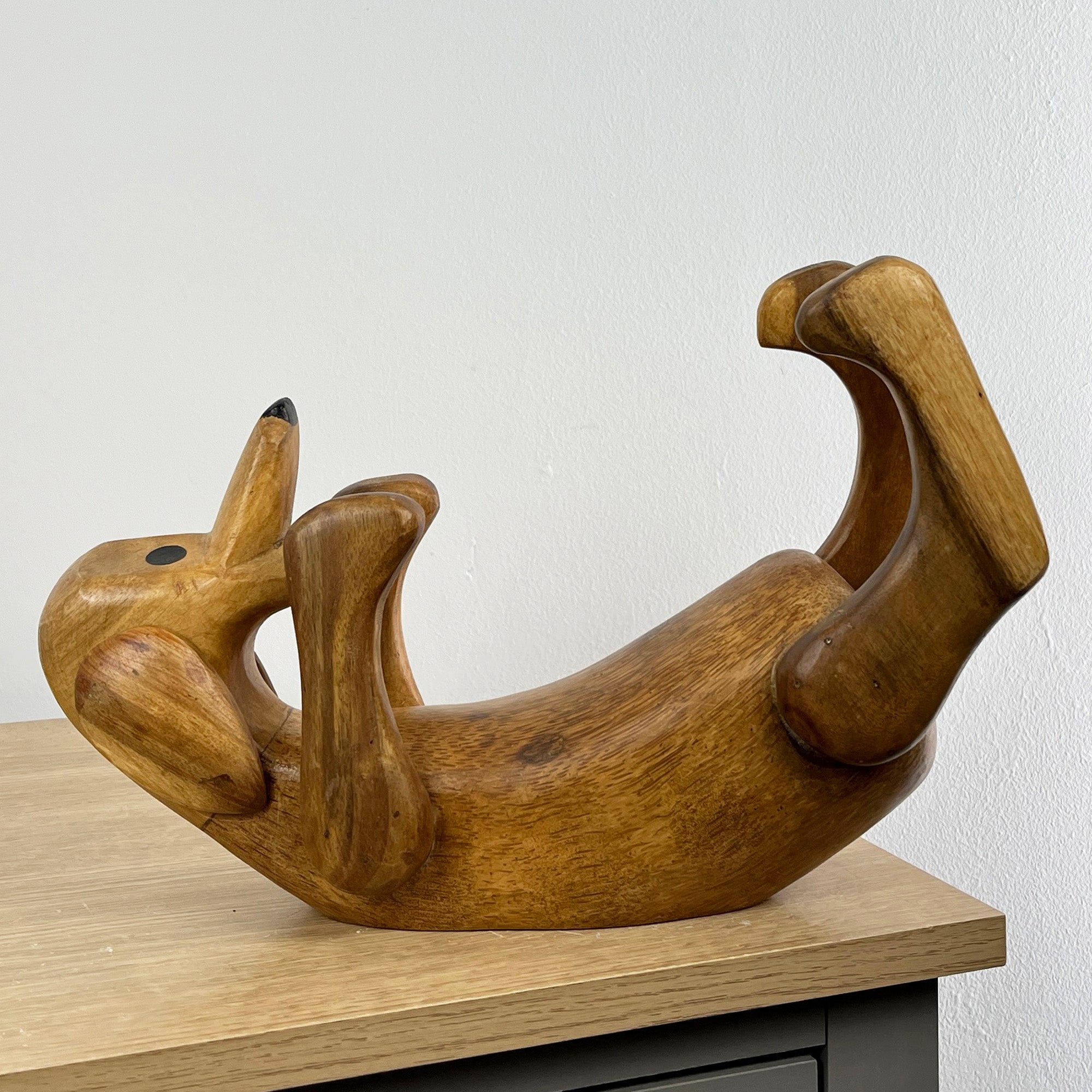 Handmade Wooden Dog Wine Bottle Holder