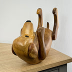 Handmade Wooden Dog Wine Bottle Holder