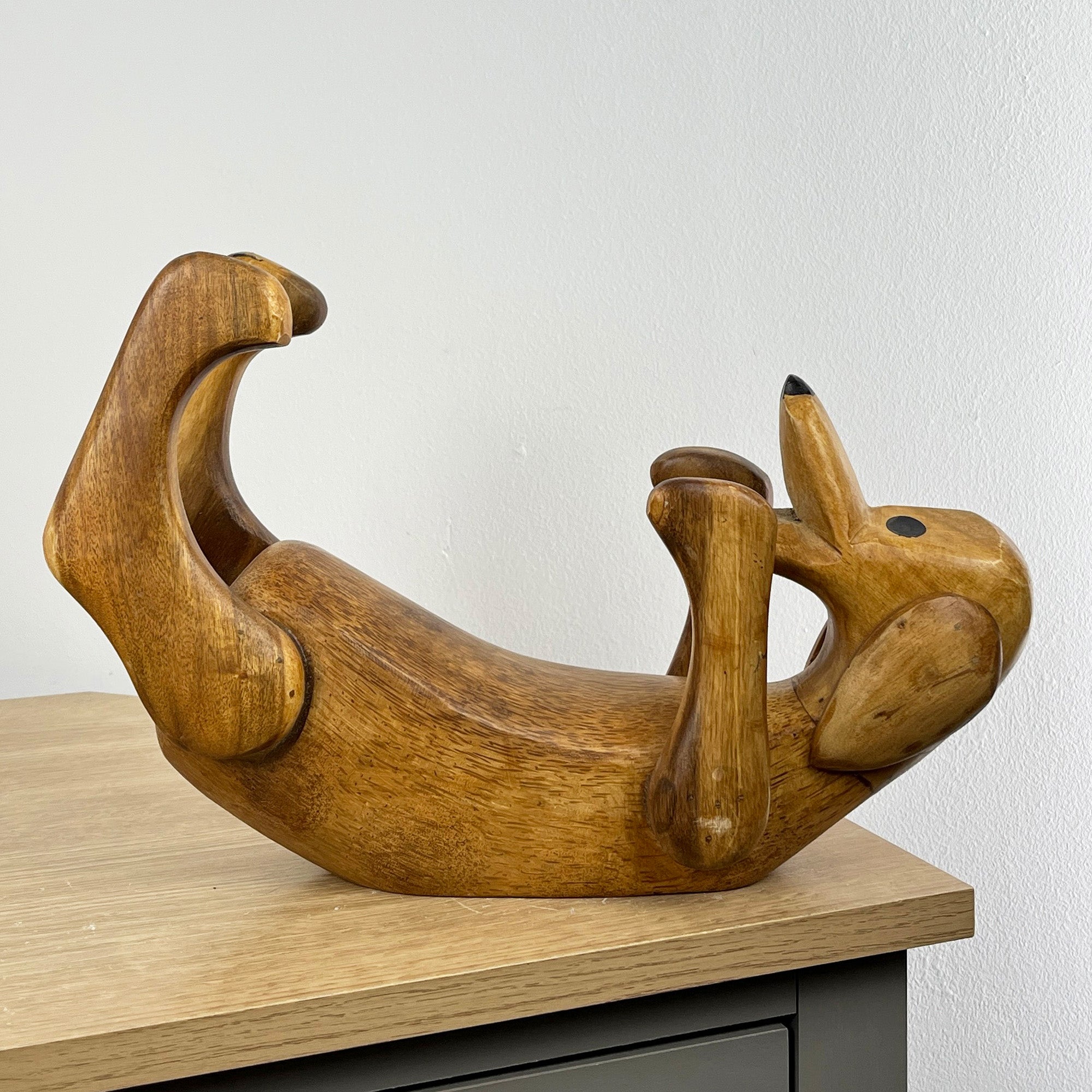 Handmade Wooden Dog Wine Bottle Holder