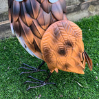 38.5cm Tall Brown Owl Garden Ornament - Metal