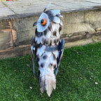 38.5cm Tall White Owl Garden Ornament - Metal