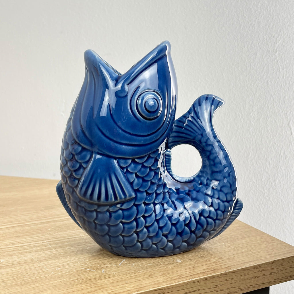 15.5cm Small Nautical Fish Jug Ornament - Blue