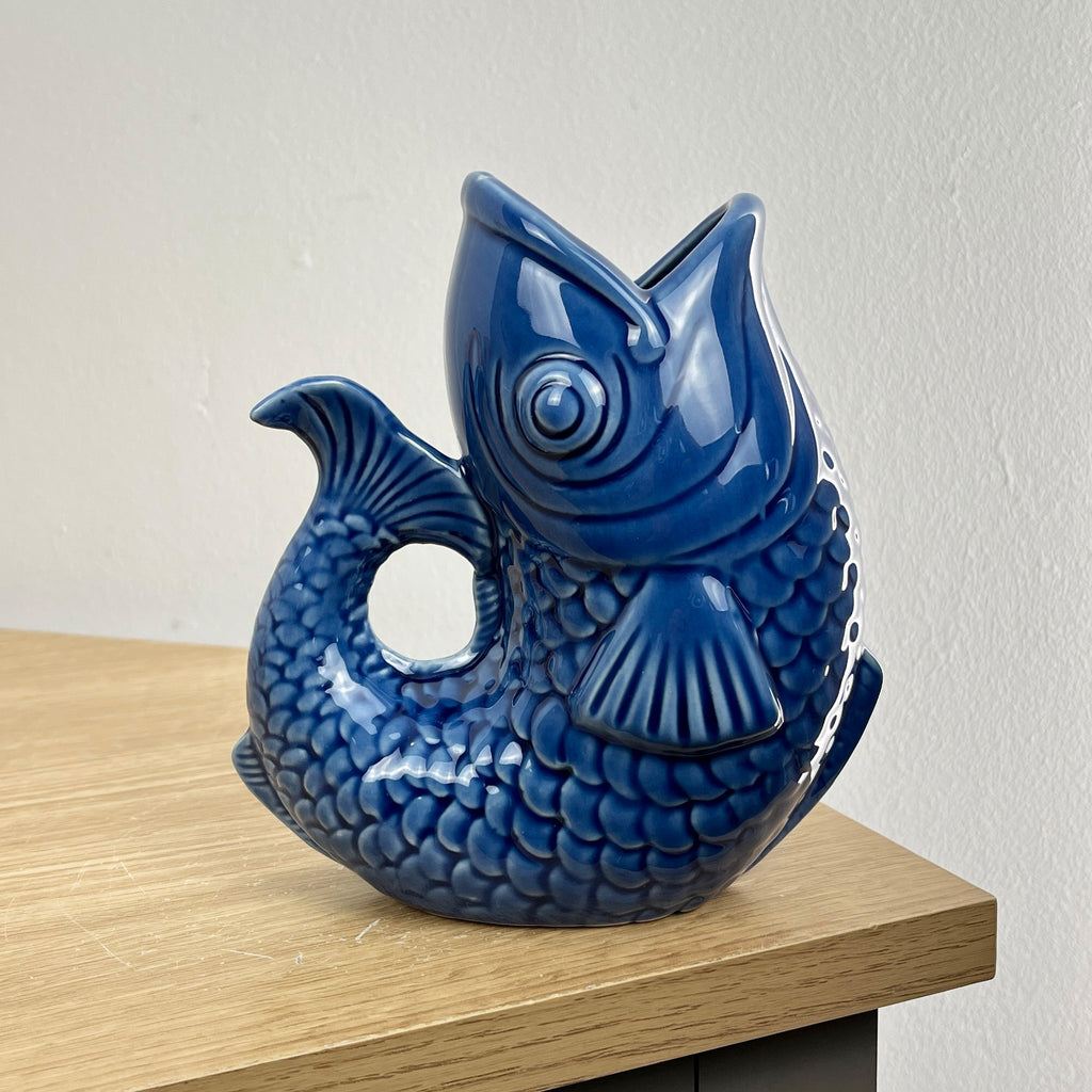 15.5cm Small Nautical Fish Jug Ornament - Blue