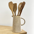 17cm Beige Reactive Glaze Jug / Utensil Pot - Ceramic